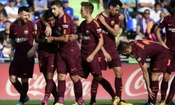 Le FC Barcelone est venu à bout de Getafe avec notamment un but de Luis Suarez au stade Alfonso Perez à Madrid, le 16 septembre 2017