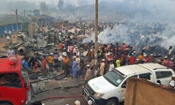 Un camp de réfugiés rohingyas ravagé par un incendie à Ukhia, le 23 mars 2021 au Bangladesh