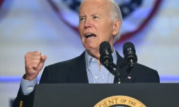 Joe Biden en campagne dans le Wisconsin le 5 juillet 2024