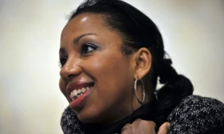 L'écrivaine française Marie Ndiaye à Caen, le 9 décembre 2009