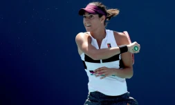 La Française Caroline Garcia face à l'Allemande Julia Görges lors du tournoi de Miami, le 23 mars 2019