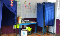 Bureau de vote à Mayotte le 18 mars 2018 lors du premier tour de l'élection législative partielle