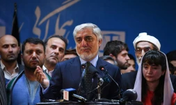 Abdullah Abdullah lors d'une conférence de presse à Kaboul, le 30 septembre 2019