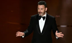 L'humoriste et l'animateur de télévision Jimmy Kimmel lors de la 96e cérémonie des Oscars, à Hollywood, en Californie, aux Etats-Unis, le 10 mars 2024