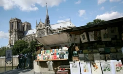 Bouquinistes devant Notre Dame de Paris