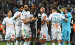 Incidents Ă l'issue du match entre l'OM et l'OL, avec dans le collimateur Adil Rami et le gardien Anthony Lopes, le 18 mars 2018 Ă Marseille