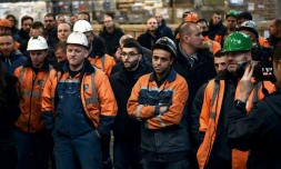 Les salariés d'Ascoval, le 19 décembre 2018, àSaint-Saulve