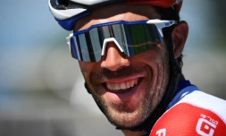 Le Français Thibaut Pinot lors d'une séance d'entraînement à La Planche des Belles Filles, le 18 mai 2022