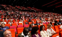 Photo prise le 23 juillet à Paris pendant la conférence internationale sur la recherche contre le SIDA