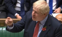 Le Premier ministre Boris Johnson le 29 octobre 2019 Ă la Chambre des Communes, une image fournie par le Parlement britannique.