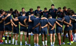 Le XV de France à l'entraînement à Kumamoto, le 30 septembre 2019