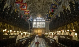 James Vivian, le maître de musique de la chapelle Saint-Georges du château de Windsor, dirige la chorale qui chantera pour le mariage, le 14 mai 2018