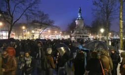 Le mouvement "Nuit debout", ici le 2 avril 2016, a encore rassemblée des centaines de personnes dans la nuit du 4 au 5 avril, sur la place de la République à Paris