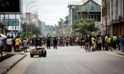 Manifestation contre le maintien au pouvoir du président Joseph Kabila, le 21 janvier 2018 à Kinshasa, en RDC