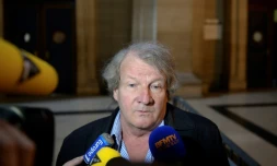 Le rédacteur en chef du Canard Enchaîné Louis-Marie Horeau, le 10 mars 2014 à Paris