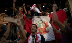 Raz-de-marée de supporters péruviens au Mondial à la veille du match contre la France au Mondial, le 20 juin 2018 à Ekaterinbourg