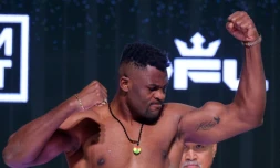 Francis Ngannou à Ryad à la veille de son combat, le 18 octobre 2024 