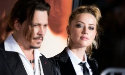 Johnny Depp et Amber Heard à Westwood, en Californie, ,le 21 novemnbre 2015