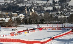 L'aire d'arrivée de la descente de Kitzbühel en Autriche, le 20 janvier 2021