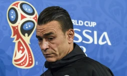 Le gardien égyptien Essam El Hadary en conférence de presse à Volgograd le 24 juin 2018 lors du Mondial