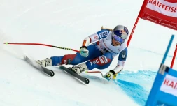 L'Américaine Lindsey Vonn lors du combiné de Lenzerheide en Suisse, le 26 janvier 2018