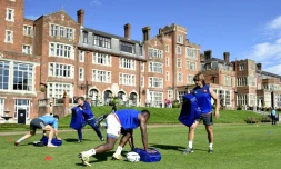 Les Français à l'entraînement à Croydon, le 20 septembre 2015