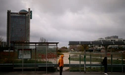 Devant l'hôpital de Bellvitge, le 22 mars 2020 près de Barcelone