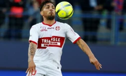 L'attaquant Andy Delort, sous les couleurs de Toulouse, le 25 avril