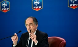 Le président de la FFF, Noël le Graët, lors d'une conférence de presse à Paris, le 12 juillet 2016