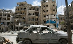 L'hÎpital al-Qods à Alep en Syrie, frappé par un bombardement aérien le 28 avril 2016