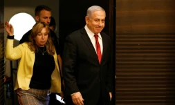 Le Premier ministre israélien Benjamin Netanyahu arrive à un rassemblement de son parti, le Likoud, à Jérusalme, le 18 septembre 2019