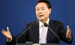 Yoon Suk Yeol donne une conférence de presse, le 7 novembre 2024 à Séoul
