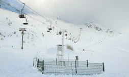 Pistes de ski au Grand Montets à Argentière, dans les Alpes, en décembre 2012