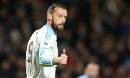 L'attaquant de Marseille Steven Fletcher, auteur du scecond but face aux amateurs de Trélissac en Coupe de France, à Chaban-Delmas, le 11 février 2016