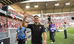 Hatem Ben Arfa présenté aux supporters de Rennes avant le match face à Bordeaux le 2 septembre 2018