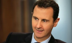 Le président syrien Bachar al-Assad, le 11 février 2016 à Damas lors d'une interview exclusive avec l'AFP