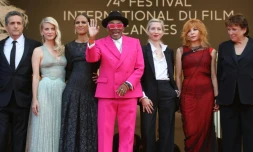 Le président du jury du Festival de Cannes, Spike Lee, accompagné de membres du jury, à l'ouverture du festival le 6 juillet 2021
