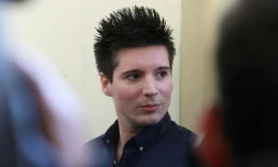 Le Portugais Rui Pinto, auteur des révélations des "Football Leaks", le 5 mars 2019 à la Cour métropolitaine de Budapest, en Hongrie