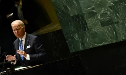 Le président américain Joe Biden prononce un discours devant l'Assemblée générale des Nations unies à New York, le 21 septembre 2021