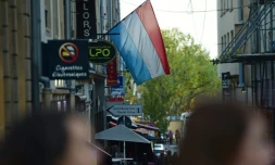 Le drapeau luxembourgeois dans les rues de Luxembourg, le 10 novembre 2014