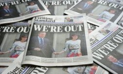 Des journaux britanniques annonçant la sortie du Royaume-Uni de l'Europe. Le 24 juin 2016