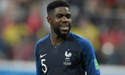 Samuel Umtiti inscrit le but de la qualification de la France en finale du Mondial face à la Belgique 1-0 le 10 juillet 2018
