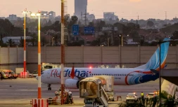 Le Boeing 737 MAX 8 de flydubai sur le tarmac de l'aéroport de Tel Aviv, le 30 septembre 2026