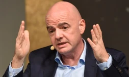 Le président de la FIFA, Gianni Infantino, lors du congrÚs de l'Association internationale de la presse sportive (AIPS), à Budapest, le 3 février 2020