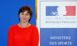 La nouvelle ministre des Sports Roxana Maracineanu, lors de la cérémonie de passation de pouvoirs à Paris, le 4 septembre 2018