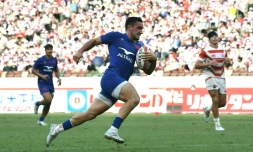 Baptiste Couilloud, auteur du deuxième essai des Bleus, lors de la rencontre contre le Japon samedi 9 juillet à Tokyo 