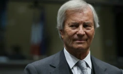 aL'homme d'affaires Français Vincent Bolloré avant une audition à l'Assemblée nationale à Paris le 13 mars 2024