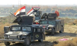 Les forces irakiennes le 22 décembre 2015 dans la région d'al-Aramil près de Ramadi 