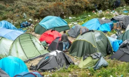Les tentes de migrants dans la "Jungle" le 7 octobre 2015 à Calais