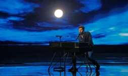 Le Néerlandais Duncan Laurence lors de la répétition pour la finale de l'Eurovision, le 17 mai 2019 à Tel-Aviv (Israël)